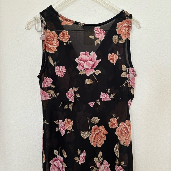 Vintage 90s Floral Sheer Maxi Dress - Picture 4 of 8